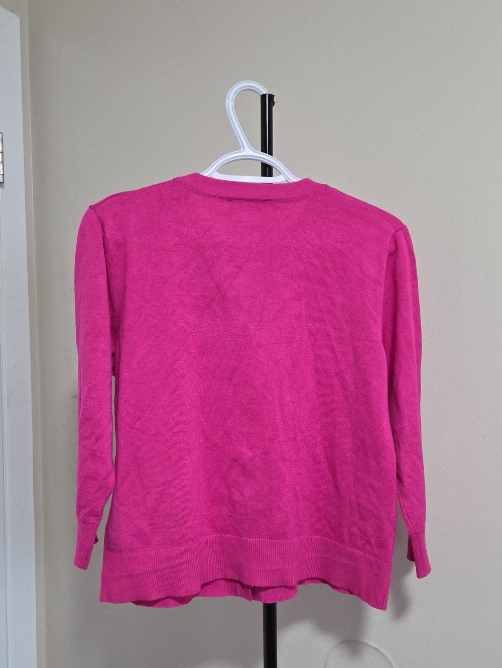 Cable & Gauge Girls Hot Pink Jeweled Button Cardigan Cotton Blend Preppy - Picture 7 of 8